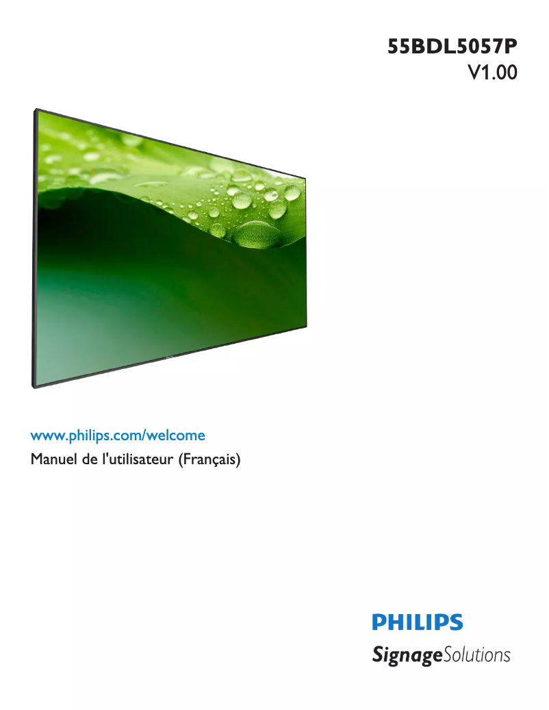 Page 1 of the manual User Manual Philips Signage Solutions 55BDL5057P