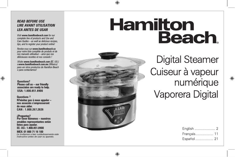 Page 1 of the manual User Manual Hamilton Beach 37530A