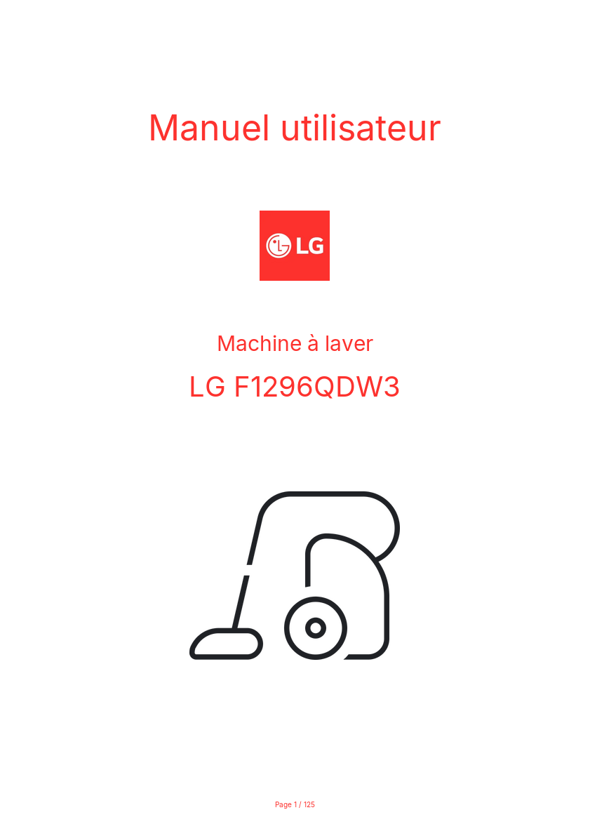 Page n°1 - Manuel utilisateur LG F1296QDW3
