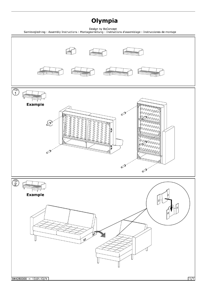 Page n°1 - Manuel utilisateur BoConcept Olympia