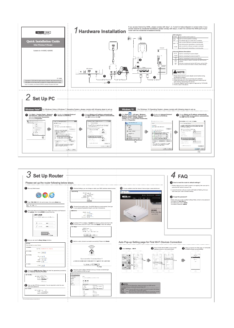 Page n°1 - Manuel utilisateur Totolink N200RE V3