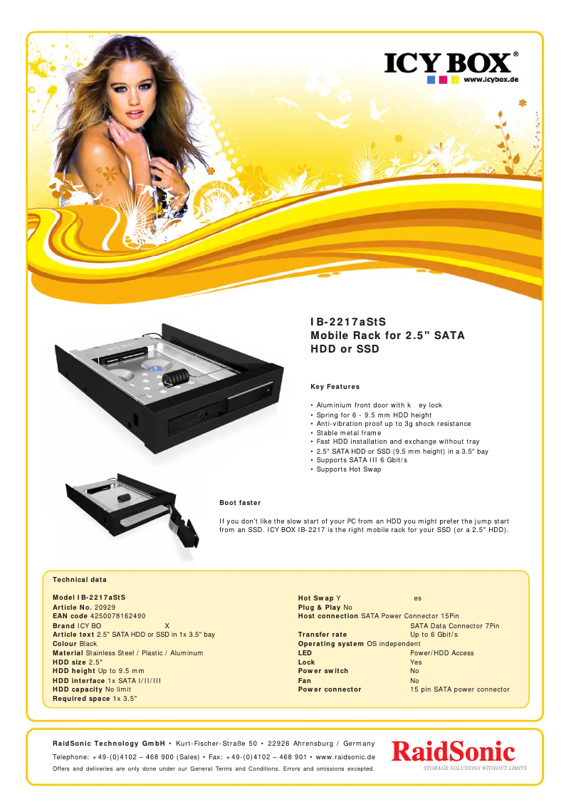 Page n°1 - Fiche technique Icy Box IB-2217aStS