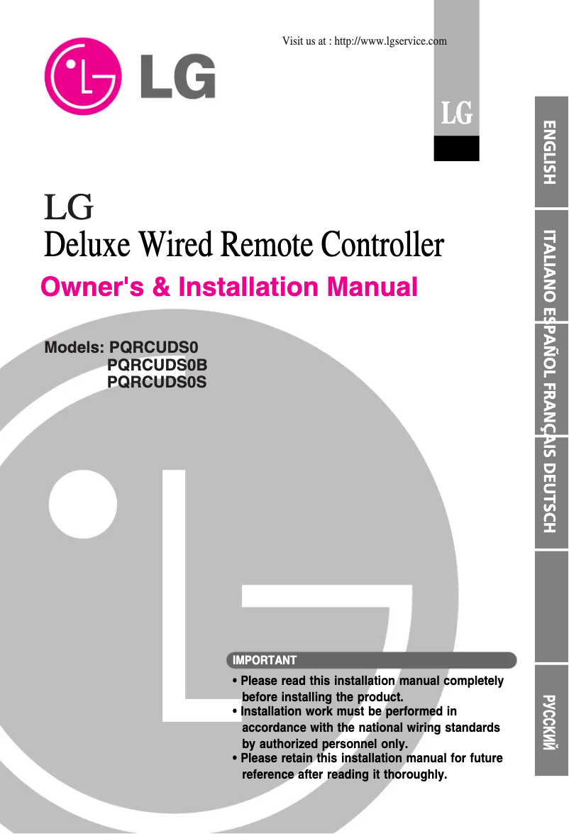 Page 1 de la notice Manuel utilisateur LG PQRCUDS0S