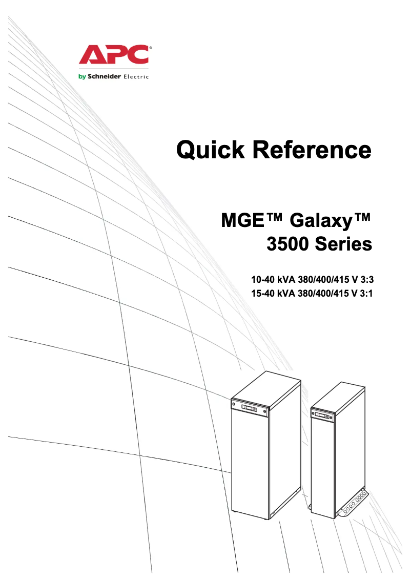 Page n°1 - Manuel utilisateur APC MGE Galaxy 3500 10kVA 400V with 2 Battery Modules