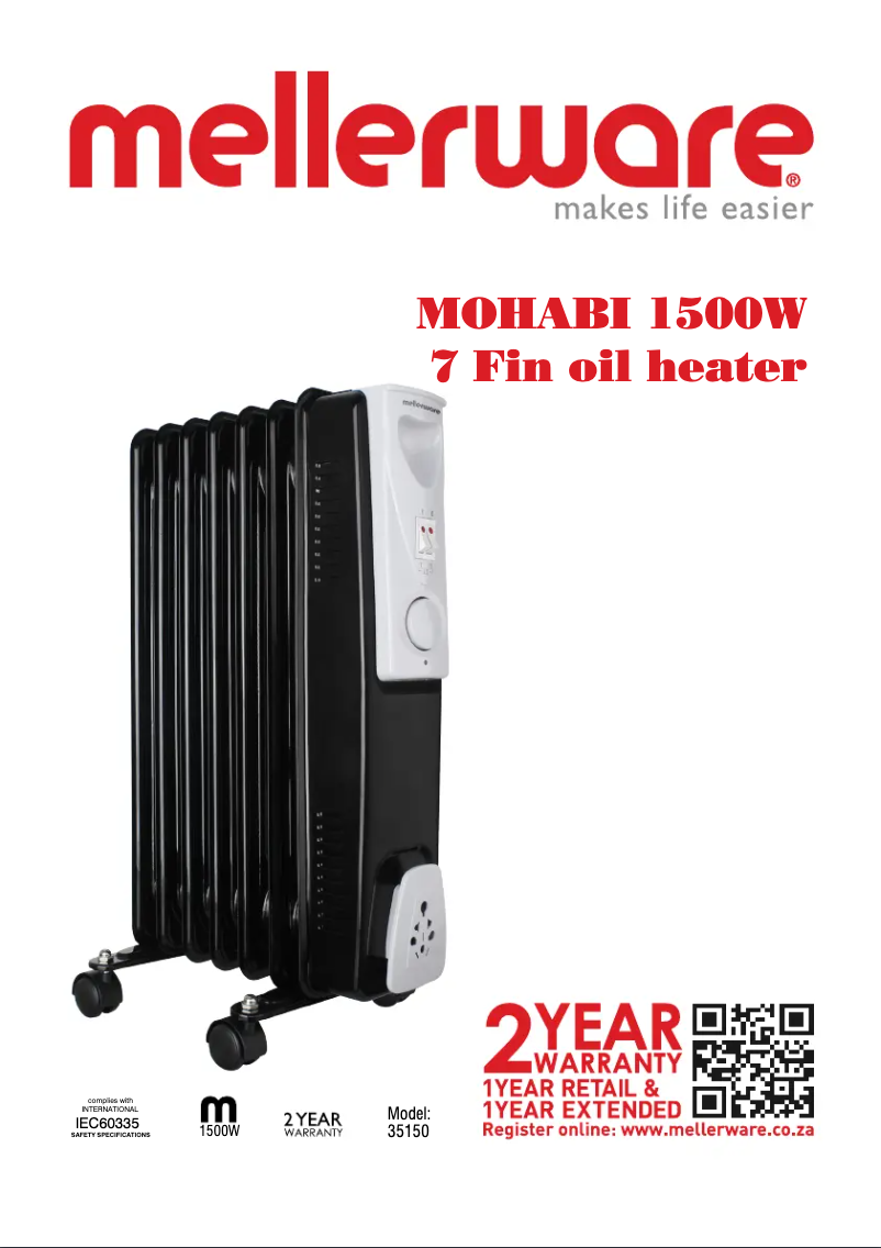 Image de la première page du manuel de l'appareil Mohabi 1500 35150