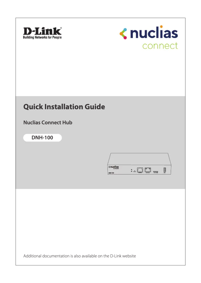 Page n°1 - Guide de démarrage rapide D-Link DNH-100