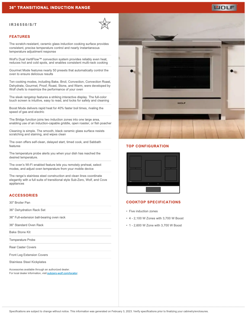 Page 1 de la notice Manuel utilisateur Wolf IR3655T