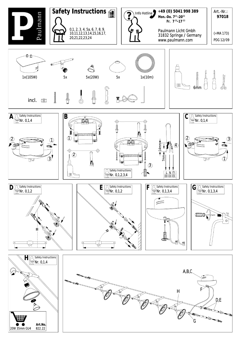 Page 1 de la notice Manuel utilisateur Paulmann Colmar 970.18