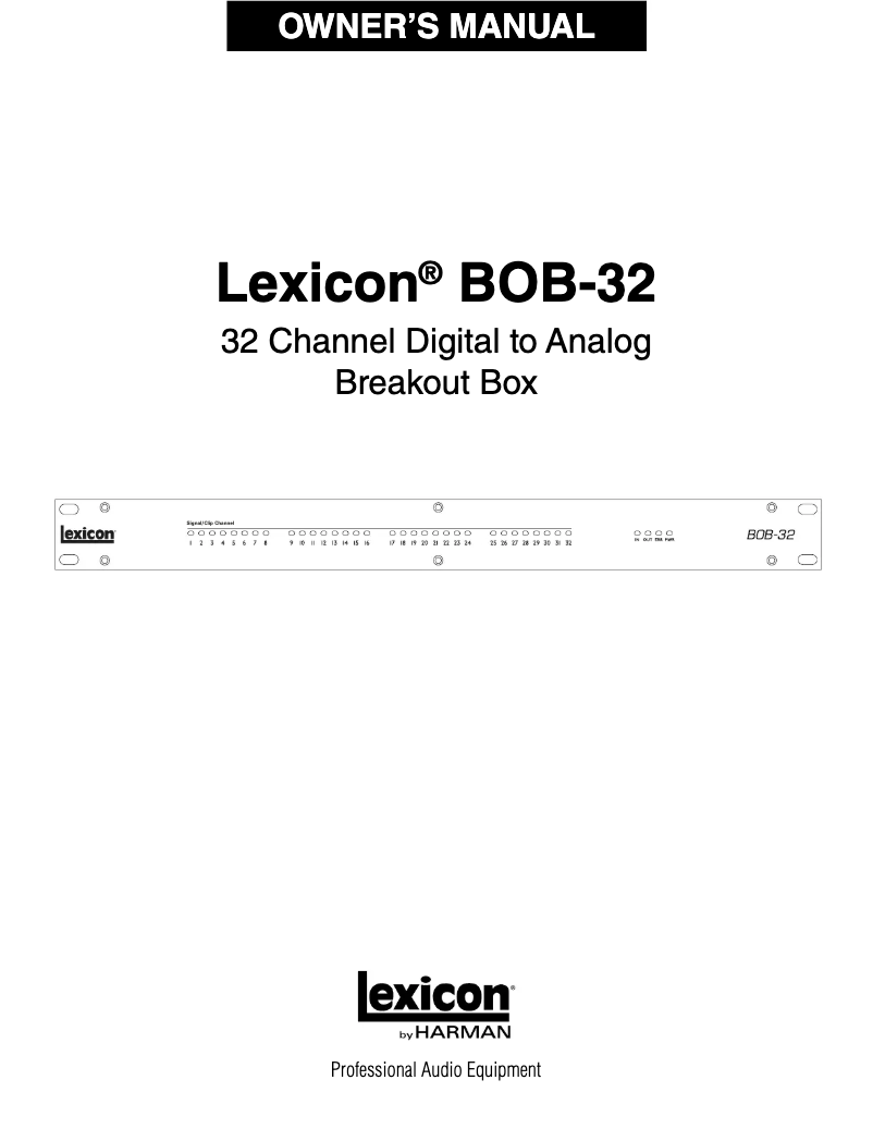 Image de la première page du manuel de l'appareil BOB-32