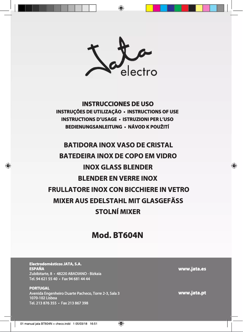 Page 1 de la notice Manuel utilisateur Jata BT604N