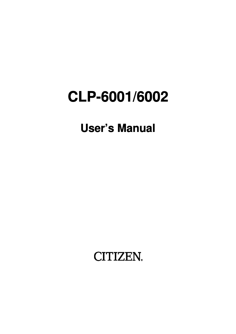 Image de la première page du manuel de l'appareil CLP-6002