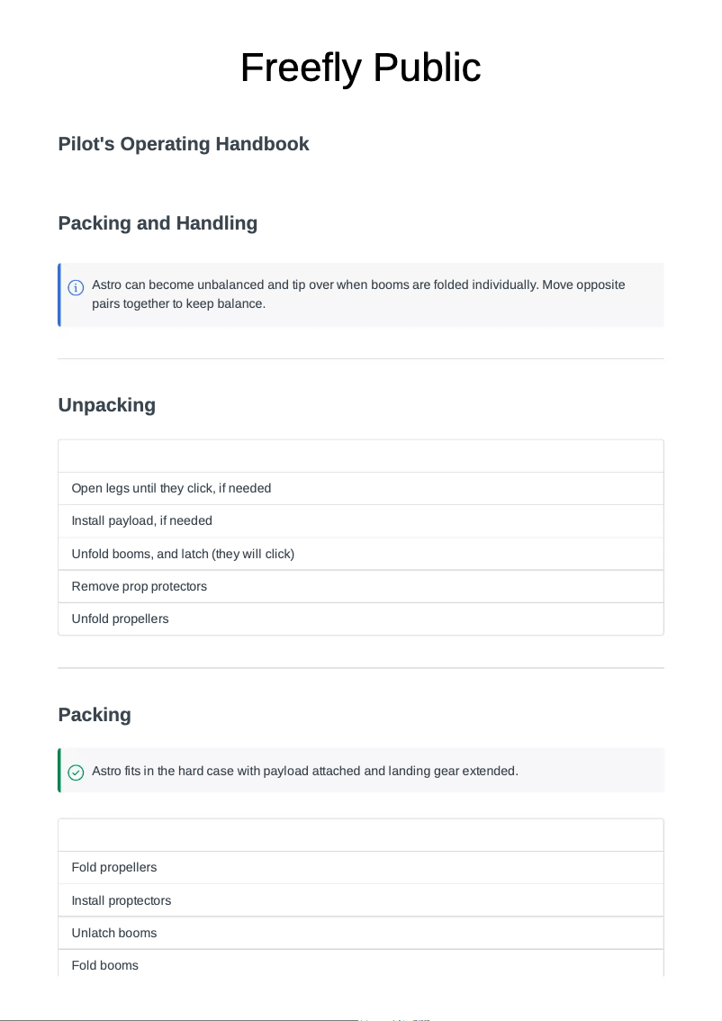 Page 1 de la notice Manuel utilisateur Freefly Astro