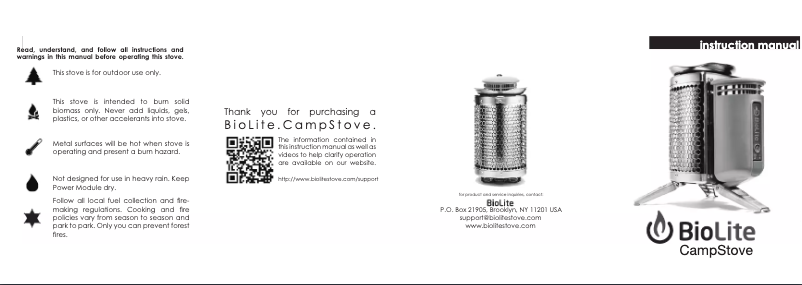 Image de la première page du manuel de l'appareil CampStove