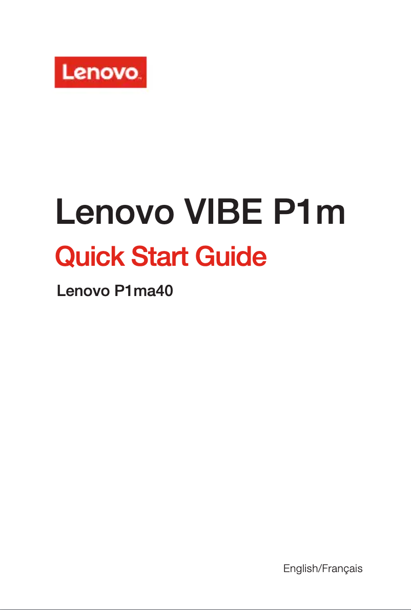 Page 1 de la notice Manuel utilisateur Lenovo VIBE P1m