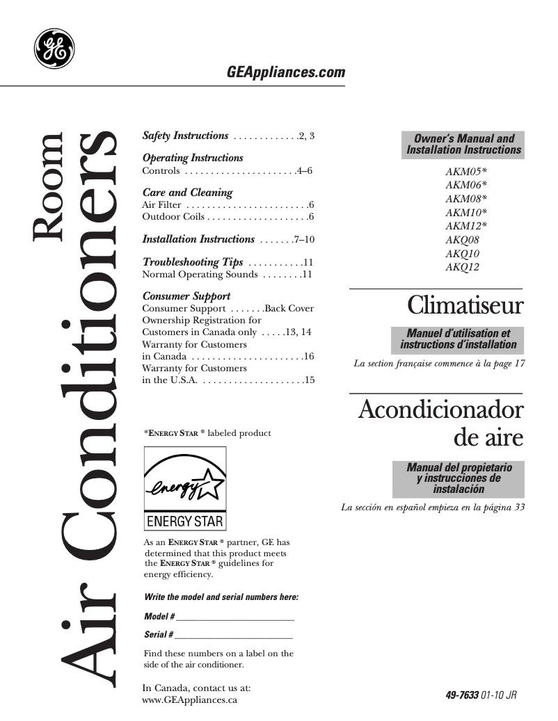 Image de la première page du manuel de l'appareil AKM06LN