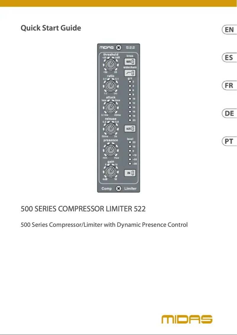 Image de la première page du manuel de l'appareil Compressor Limiter 522 V2