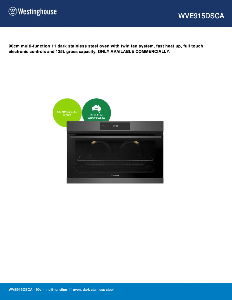 Image de la première page du manuel de l'appareil WVE915DSCA