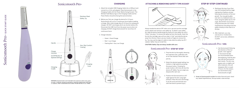 Page n°1 - Manuel utilisateur Michael Todd Beauty Sonicsmooth Pro+