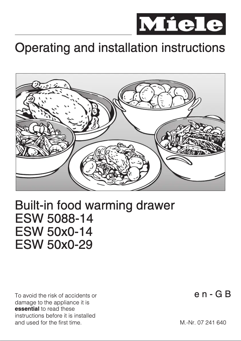 Page n°1 - Manuel utilisateur Miele ESW 5080-29