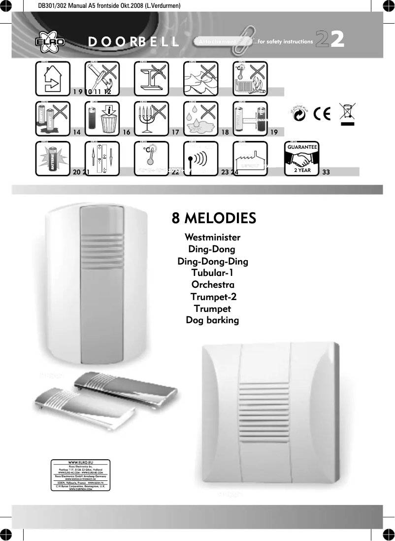 Page n°1 - Manuel utilisateur Elro DB301