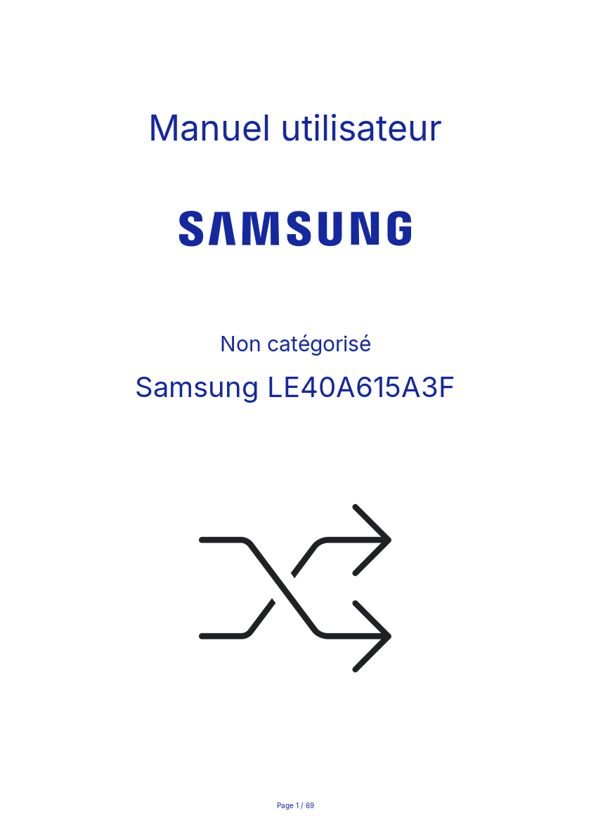 Image de la première page du manuel de l'appareil LE40A615A3F