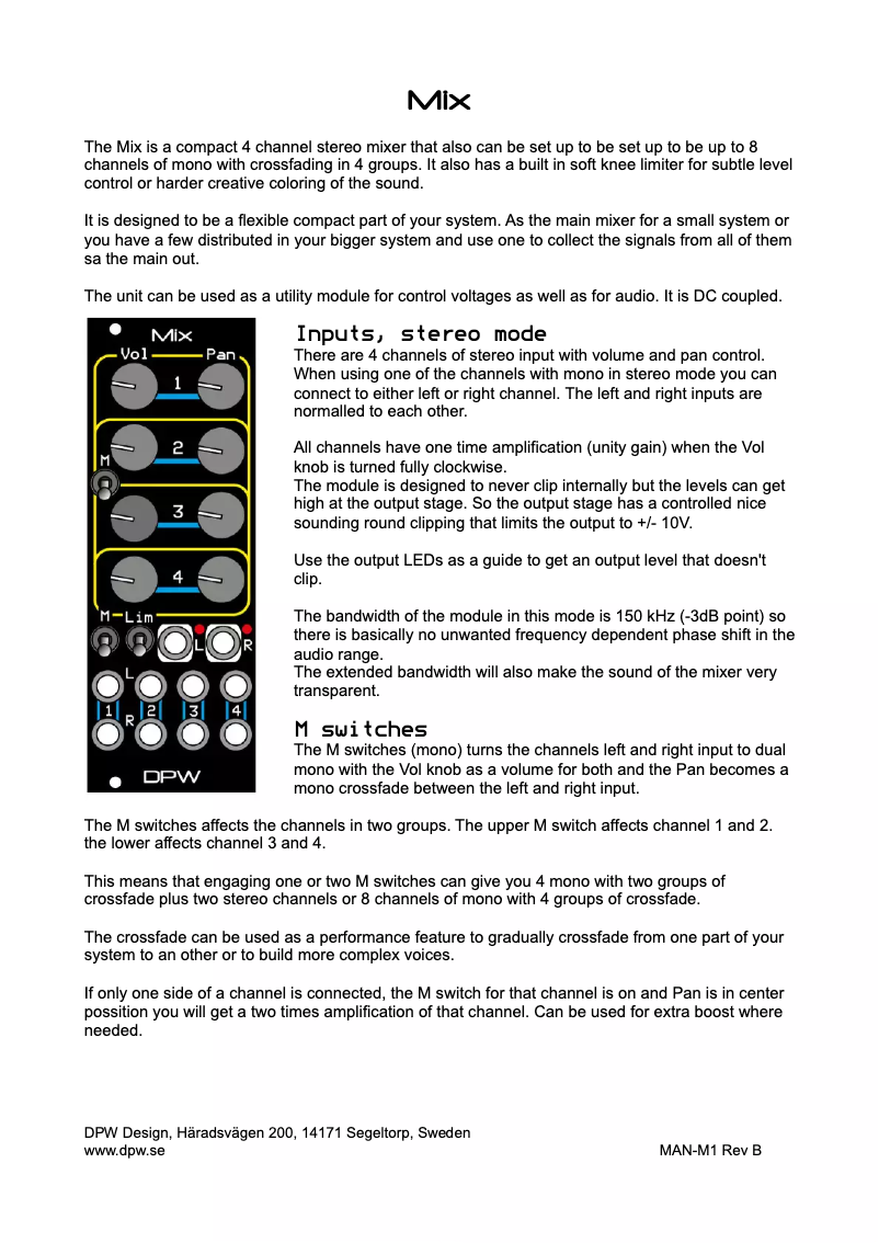 Image de la première page du manuel de l'appareil Mix