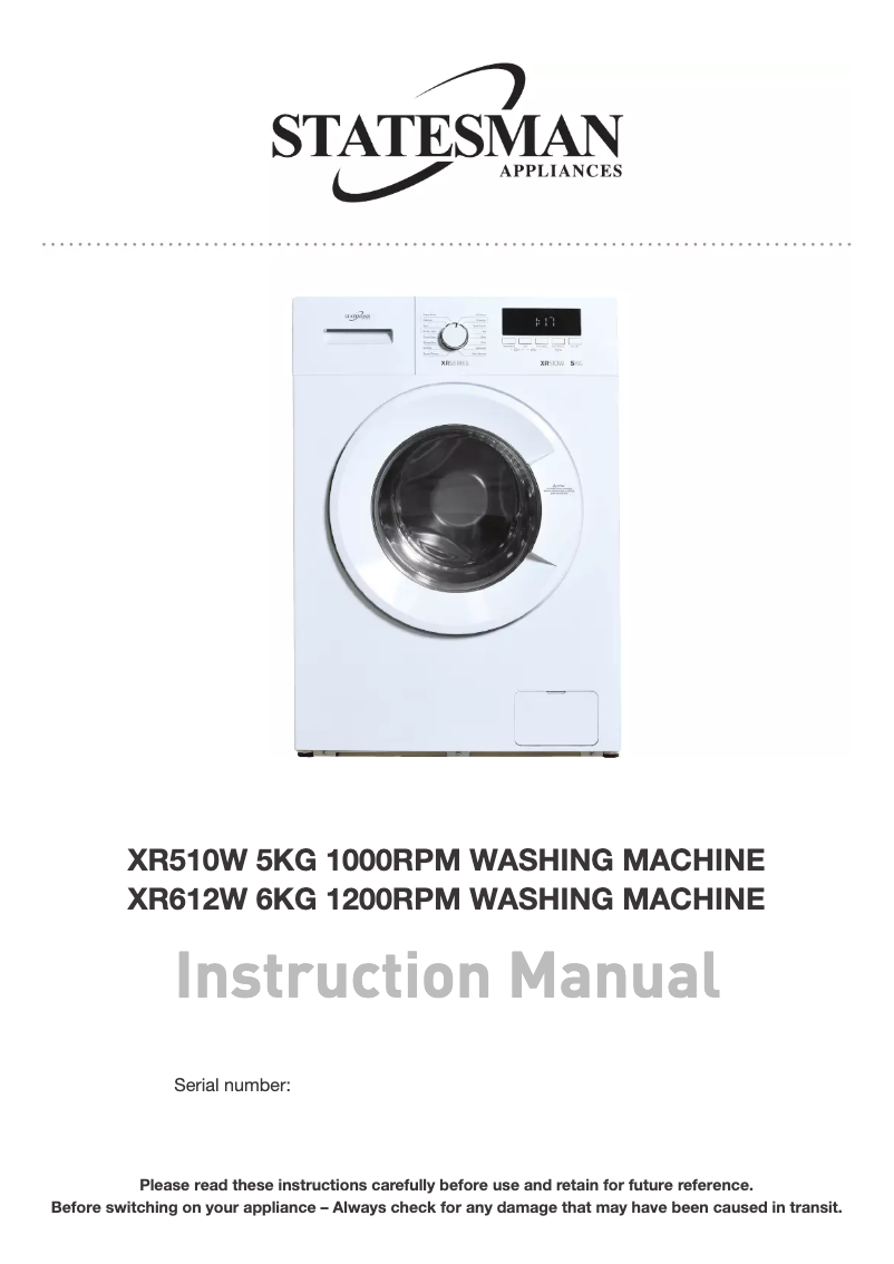Image de la première page du manuel de l'appareil XR612W