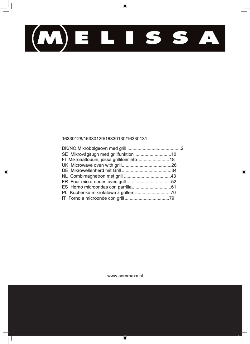 Page 1 de la notice Manuel utilisateur Melissa 16330131