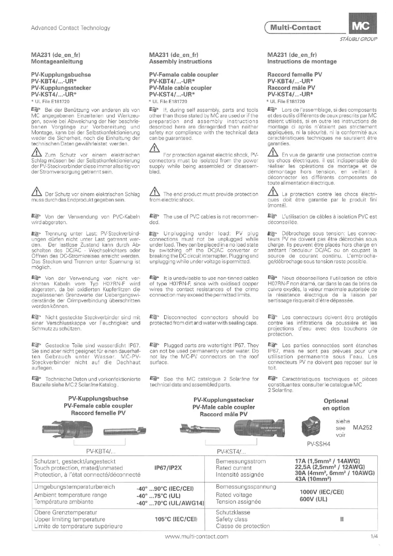 Image de la première page du manuel de l'appareil MA231