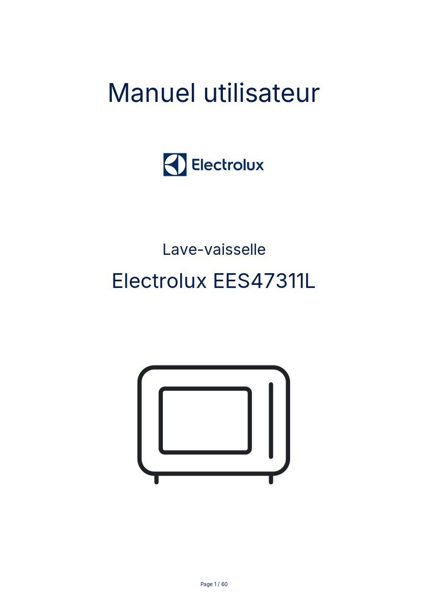 Image de la première page du manuel de l'appareil EES47311L