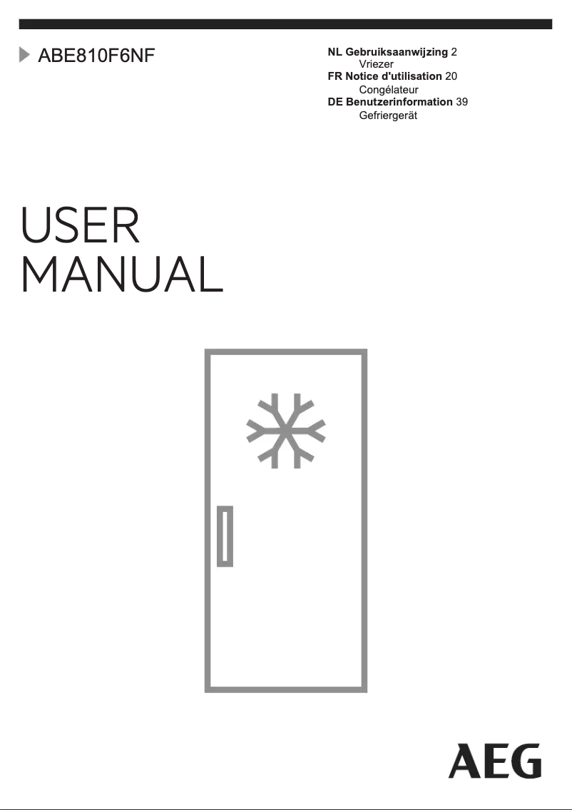Page n°1 - Manuel utilisateur AEG ABE810F6NF