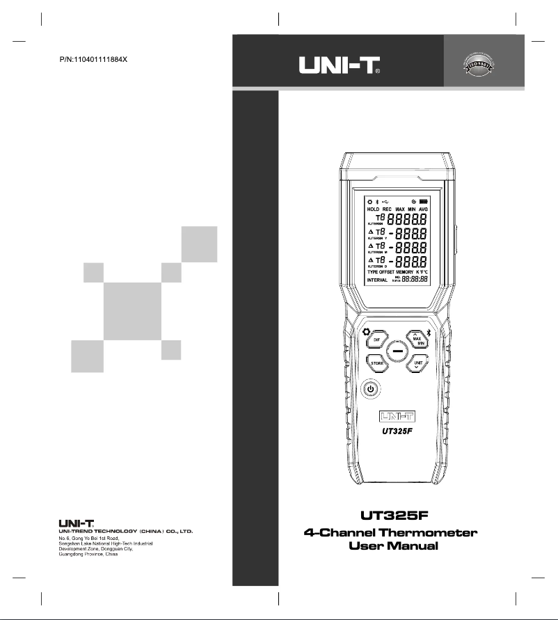 Page n°1 - Manuel utilisateur Uni-T UT325F