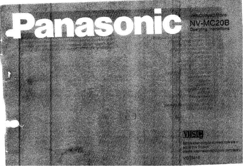 Page 1 de la notice Manuel utilisateur Panasonic NV-MC20B