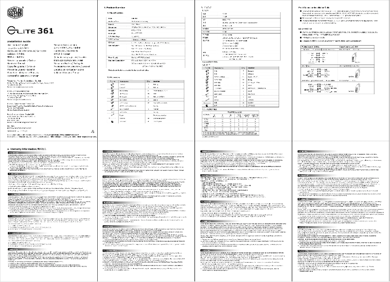 Página 1 del manual Manual de usuario Cooler Master Elite 361