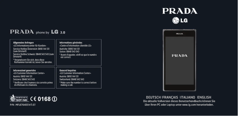 Image de la première page du manuel de l'appareil LG-P940