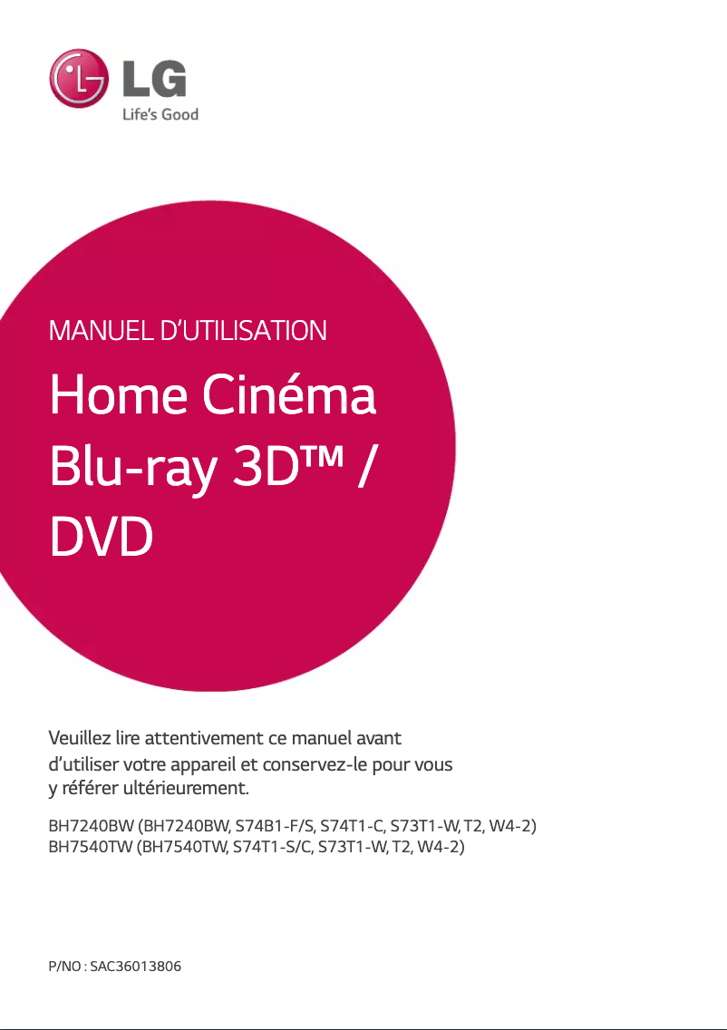 Página 1 del manual Manual de usuario LG BH7240BW