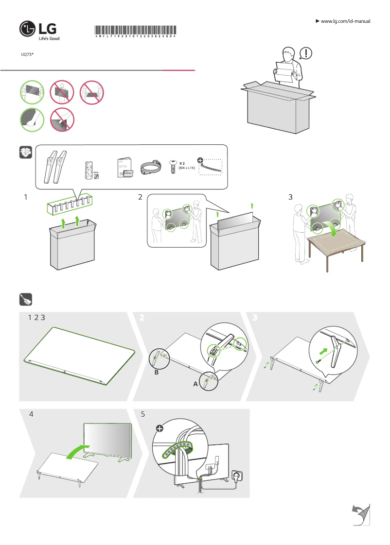 Image de la première page du manuel de l'appareil 43UQ751C0LF