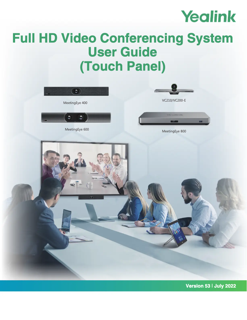 First page image of the manual for MeetingEye 800