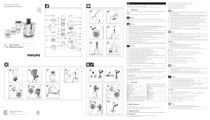 Image de la première page du manuel de l'appareil Walita Viva Collection RI1845
