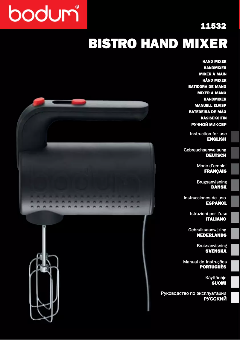Page 1 de la notice Manuel utilisateur Bodum 11532-294EURO