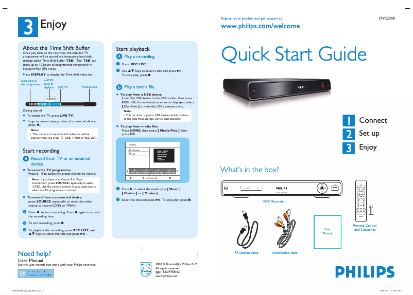 Image de la première page du manuel de l'appareil DVR2008