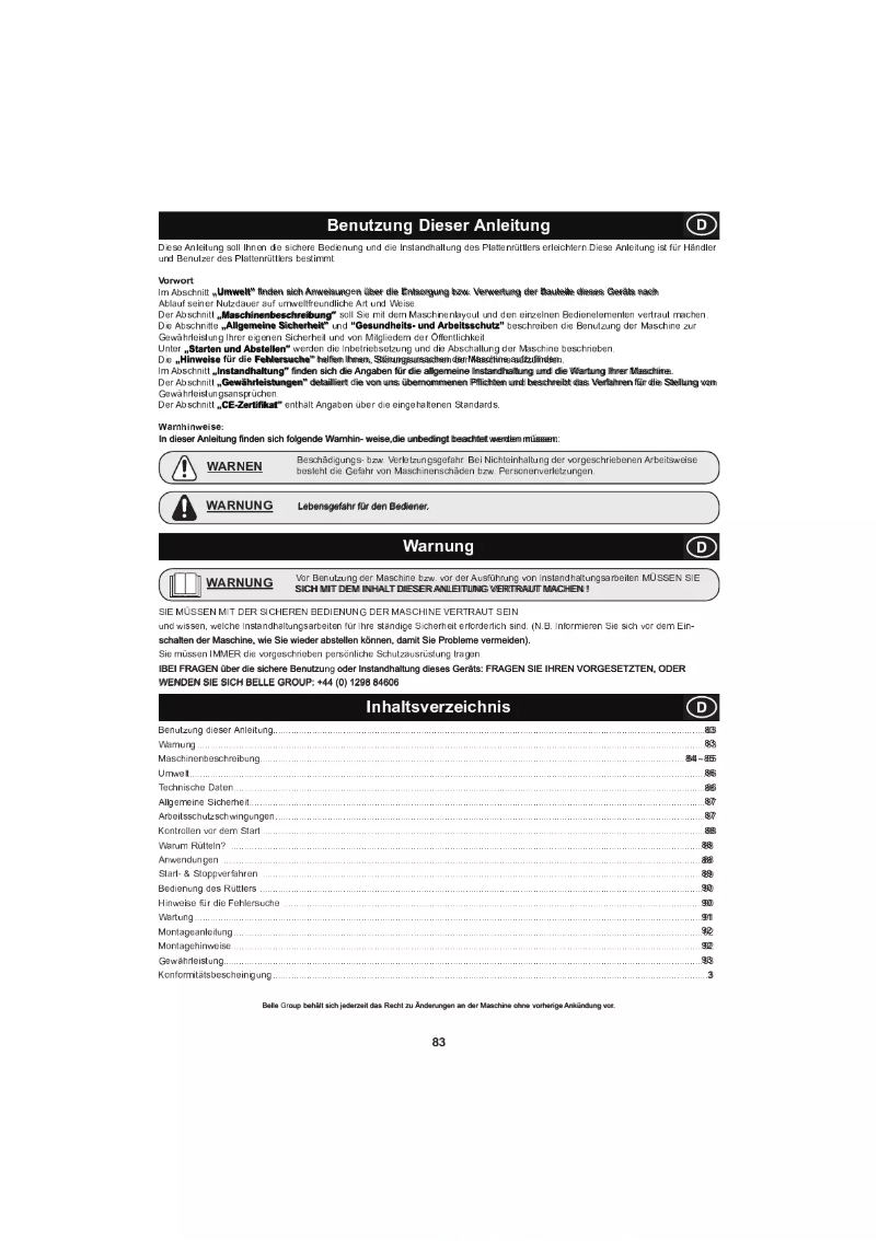 Page n°1 - Manuel utilisateur Lescha BELLE PCX 12/36