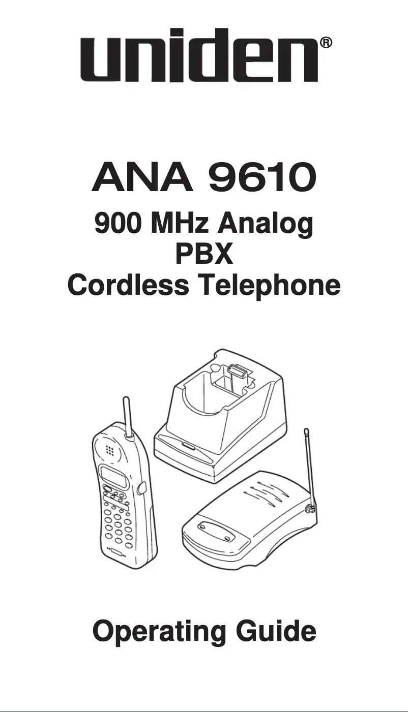 Page 1 de la notice Manuel utilisateur Uniden ANA 9610