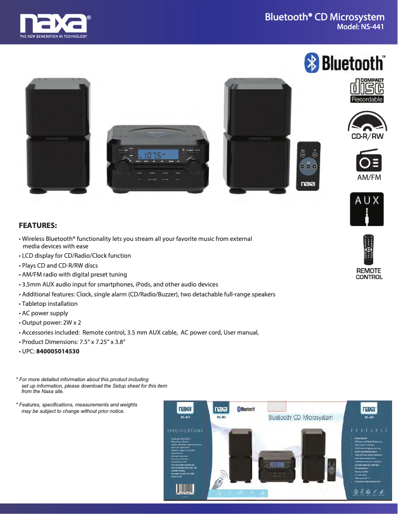 Image de la première page du manuel de l'appareil NS-441