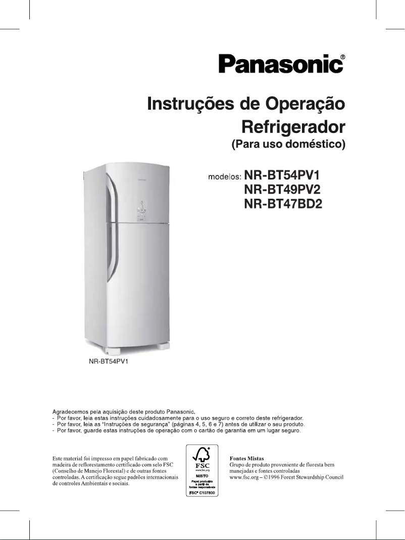 Page 1 de la notice Manuel utilisateur Panasonic NR-BT47BD2