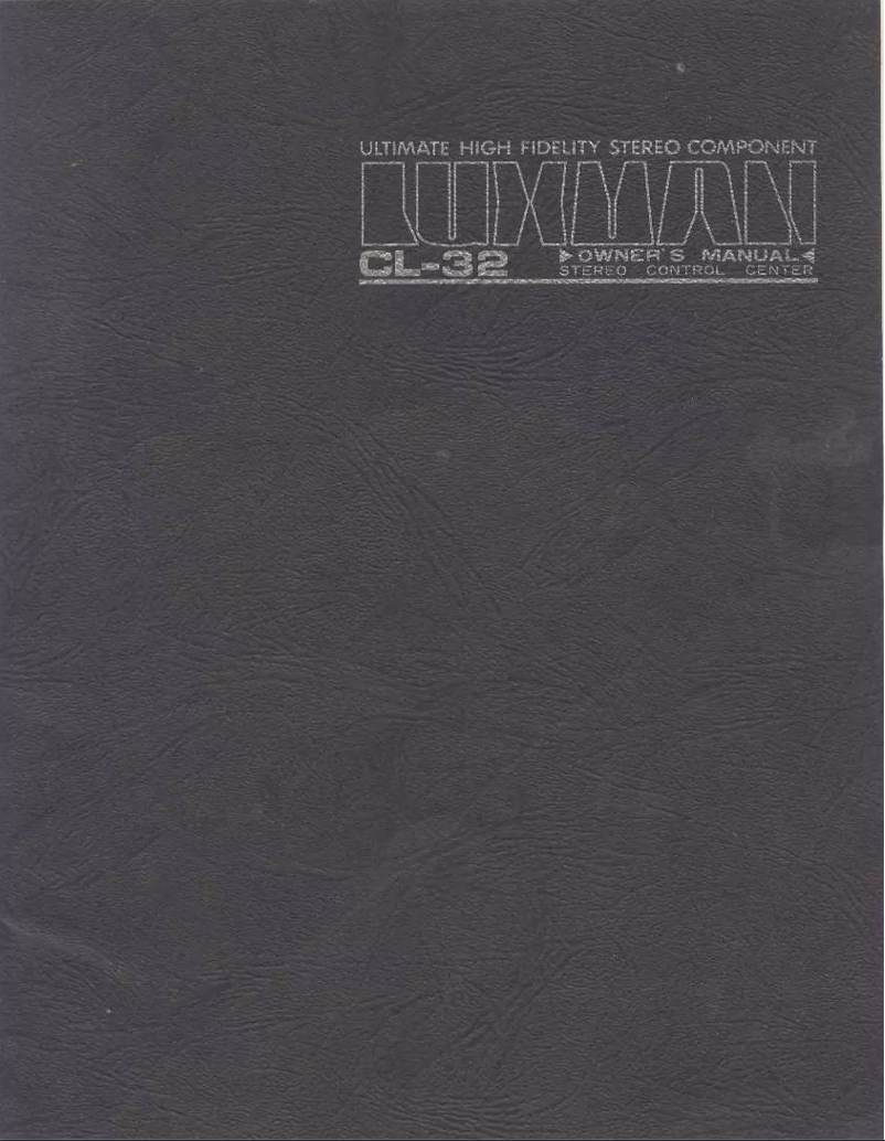 Page n°1 - Manuel utilisateur Luxman CL-32