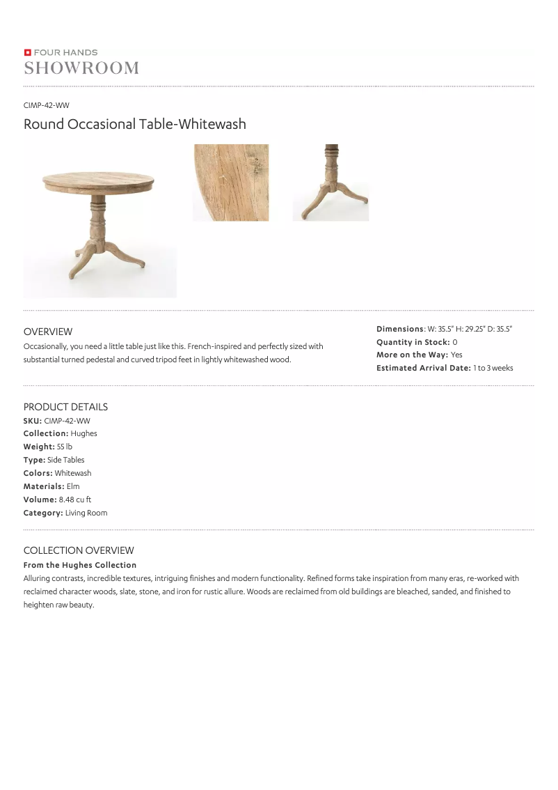 Page 1 de la notice Manuel utilisateur Four Hands CIMP-42-WW