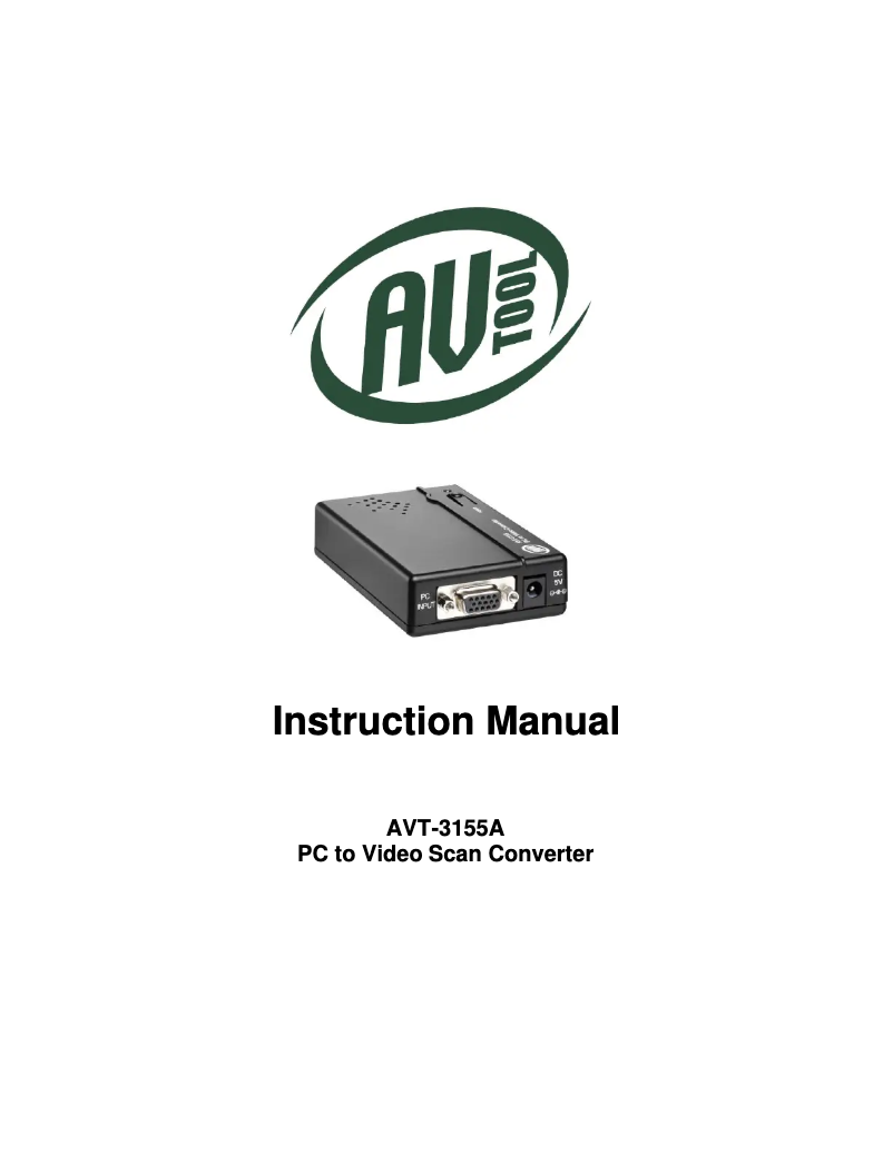 Page 1 de la notice Manuel utilisateur AV Tool AVT-3155A