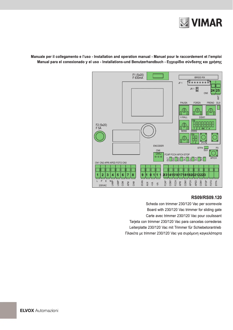 Image de la première page du manuel de l'appareil ELVOX ESM4