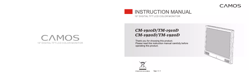 Page n°1 - Manuel utilisateur Camos CM-1920D